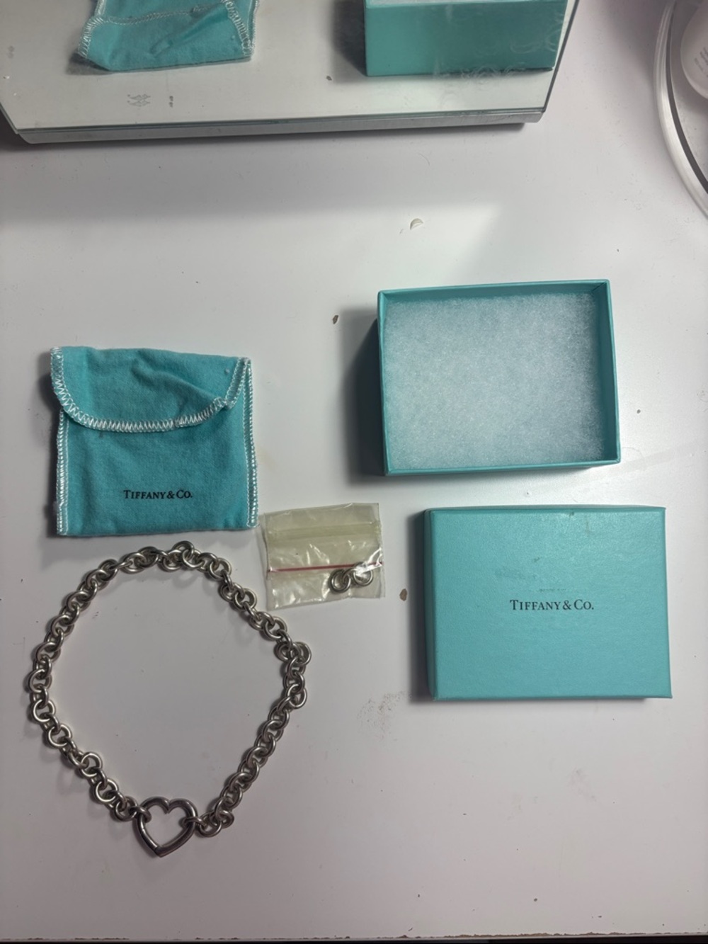 Vintage Rare Tiffany & Co. Sterling Silver Heart Link Necklace